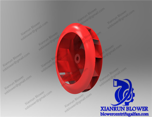 Aksesoris Kipas Sentrifugal Merah Pemrosesan Tahan Aus Impeller Tunggal