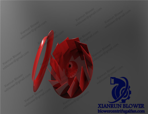 Aksesoris Kipas Sentrifugal Merah Pemrosesan Tahan Aus Impeller Tunggal