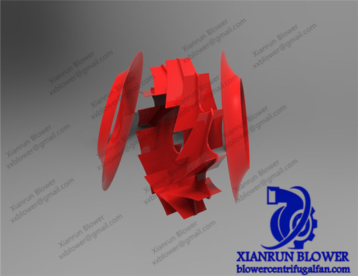 Aksesoris Kipas Sentrifugal Merah Pemrosesan Tahan Aus Impeller Tunggal
