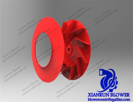 Aksesoris Kipas Sentrifugal Merah Pemrosesan Tahan Aus Impeller Tunggal