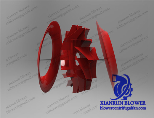 Aksesoris Kipas Sentrifugal Melengkung ke Belakang Roda Impeller Bagian Blower Sentrifugal Merah