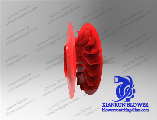 Aksesoris Kipas Sentrifugal Melengkung ke Belakang Roda Impeller Bagian Blower Sentrifugal Merah